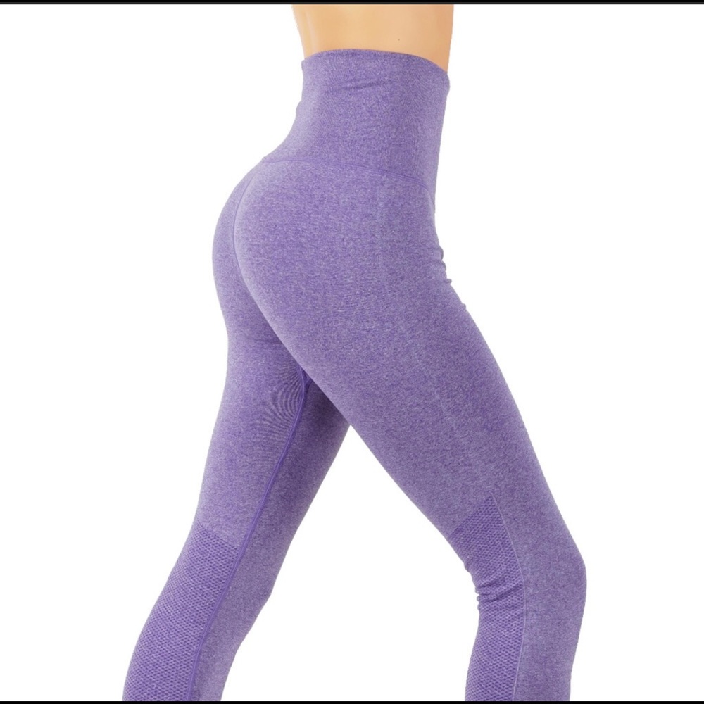 High Waisted Purple Full Length Leggings